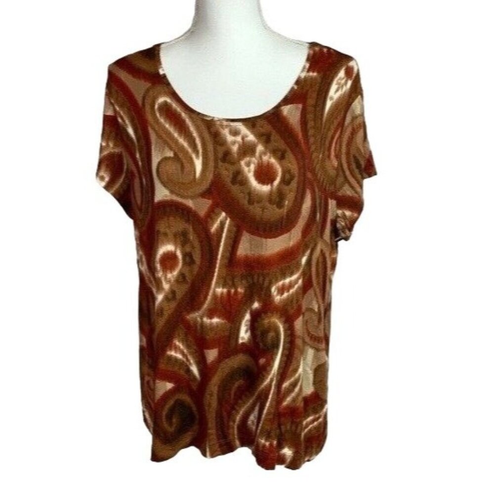 Chico’s Rounded Neck Short Sleeve Tee Size XL
